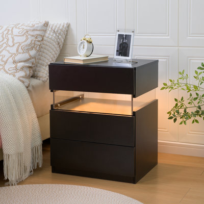 Corrinda 50cm W Manufactured Wood Bedside Table