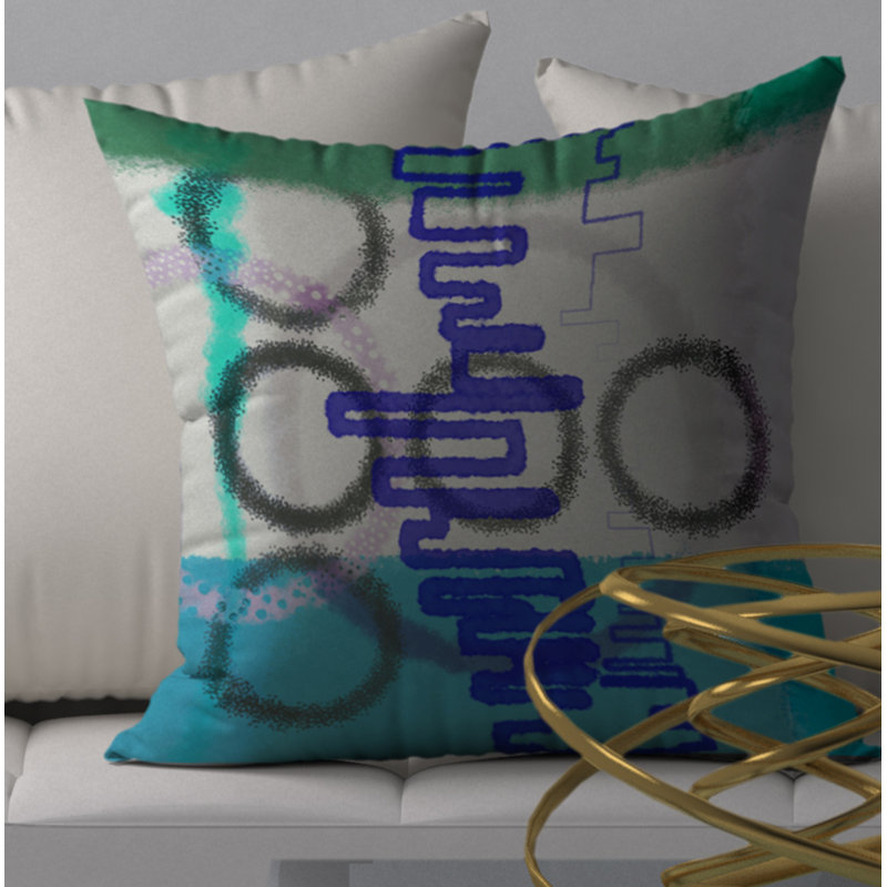 Abstract Reversible Throw Pillow, 18" H x 18" W