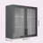 Wall Mounted Storage Cabinet with Hazy Glass Doors and 2 Adjustable Shelves-643548472