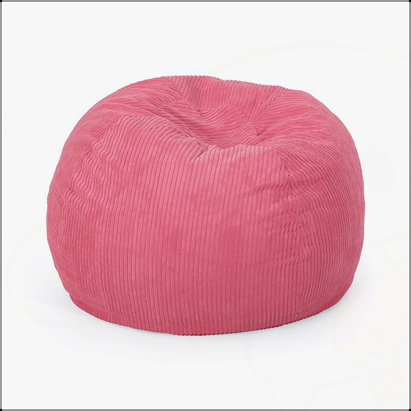 Fauteuil à billes 3 pi Corduroy, Velours côtelé rose