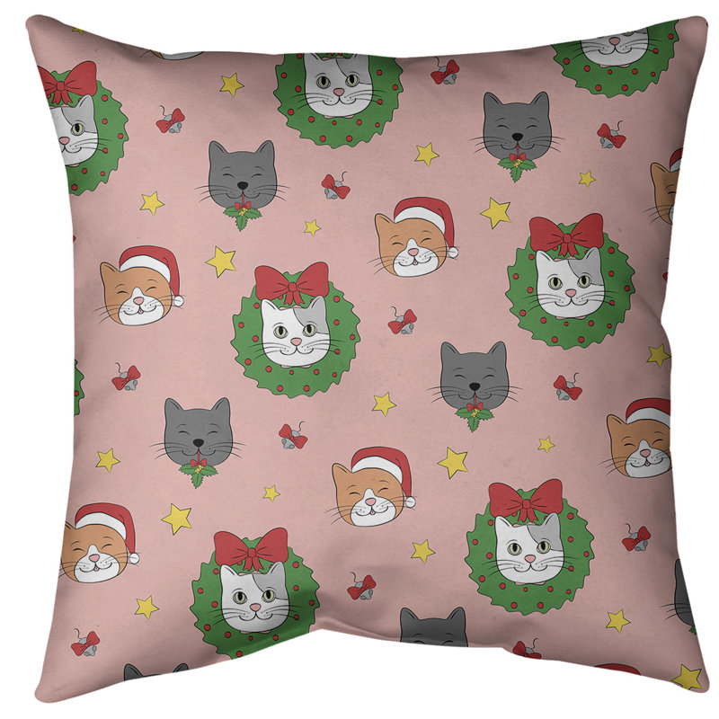 Coussin de noël, 14 po x 14 po, Rouge