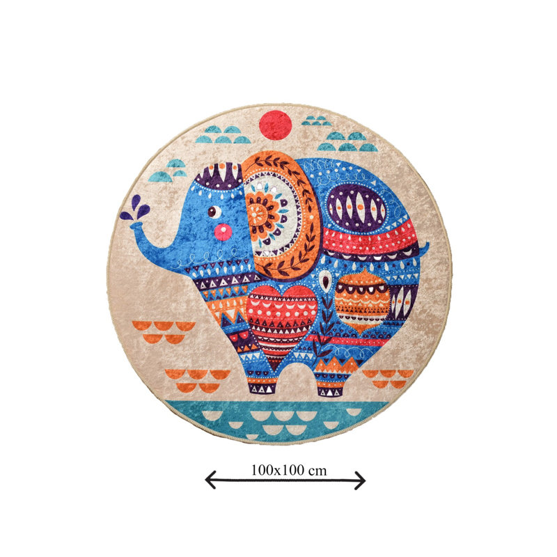 Antibacterial Non-Slip Bathmat, 39.4 Inches Diameter, 100% Polyester, 0.4 Inch Pile Height, 700 g/m² | Machine Washable, Easy Care | Ideal for Bathroom, Shower, and Spa Use, Soft and Durable Design