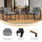 3-Piece Patio Furniture Set Courtyard Dialogue Outdoor All-Weather Wicker Furniture With A Table And Cushions-1360144285