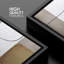 Blocs de couleur industrielle blanc, brun clair et noir - reproduction de cadre flottant sur toile-573542377-573542378