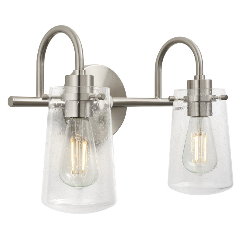Éclairage pour meuble-lavabo à 2 lumières à intensité variable Arianna, Nickel brossé