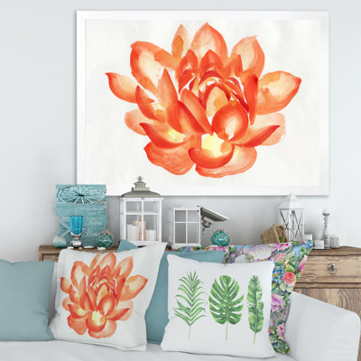 Détail rétro d'un lotus orange - reproduction sur toile