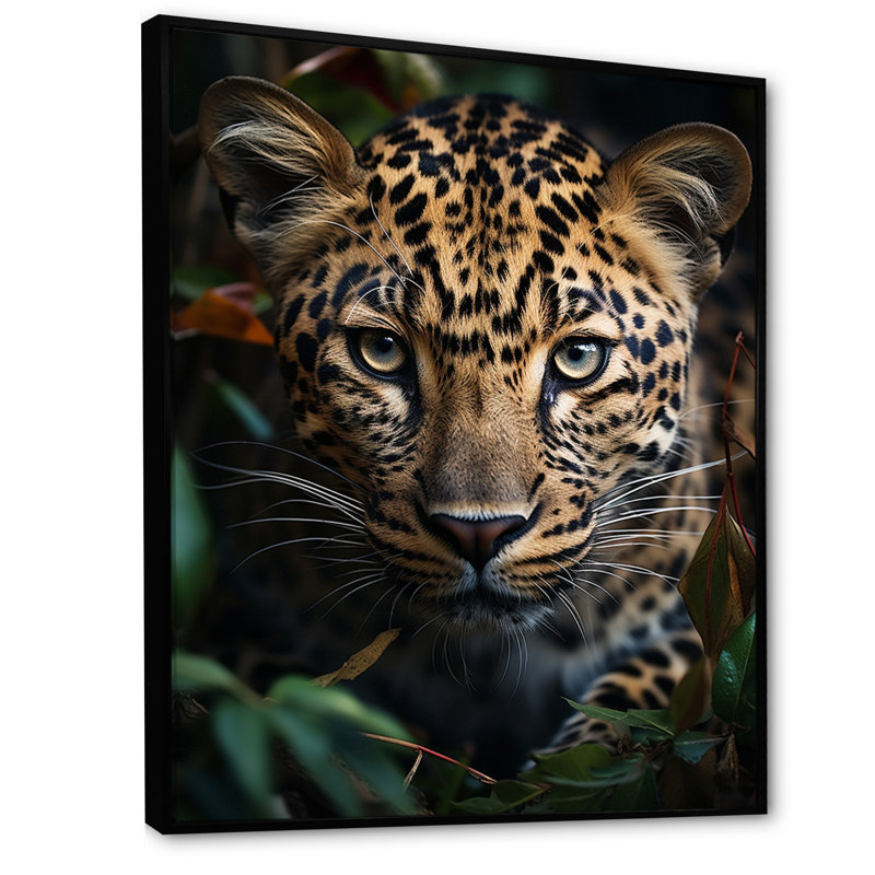 Cheetah Portrait Silent Stalk V - Animals Canvas Prints, Cadre flottant noir, H 20 po x l 12 po x P 1 po