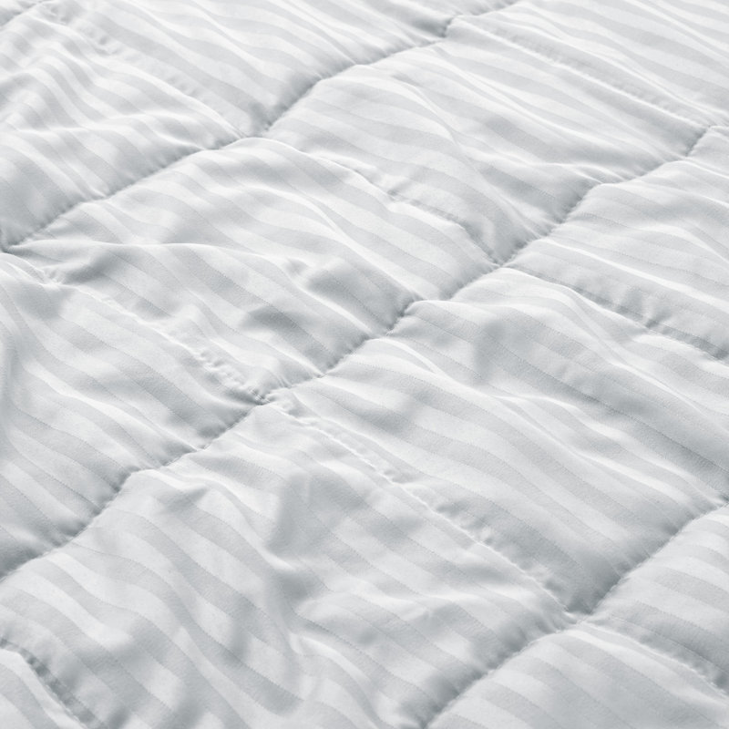 Couverture avec bordure en satin, Grand lit, Gris