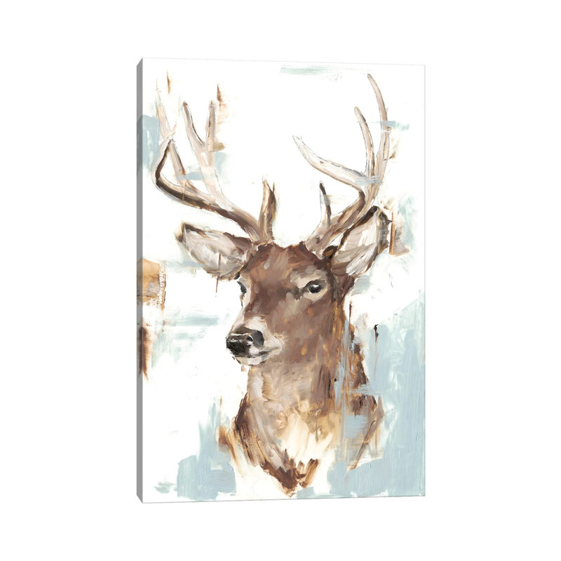 Modern Deer Mount II by Ethan Harper - Wrapped Canvas Print, 20.32 cm H x 30.48 cm W