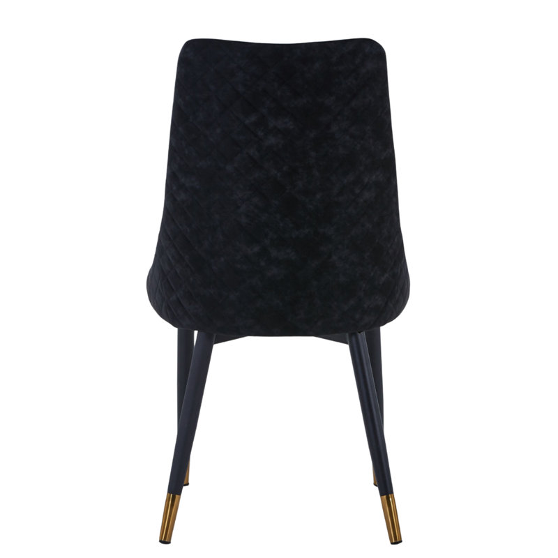 Chaise d'appoint de salle à manger Calume, Ensemble de 4, Blanc/Noir