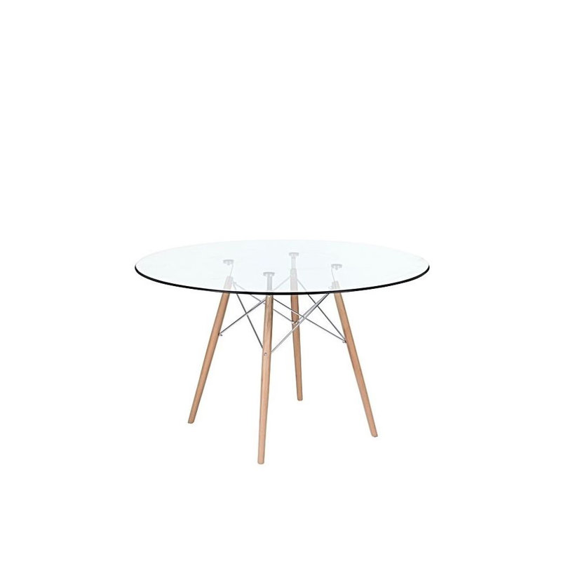 Round Glass Top Dining Table, 32" L x 32" W