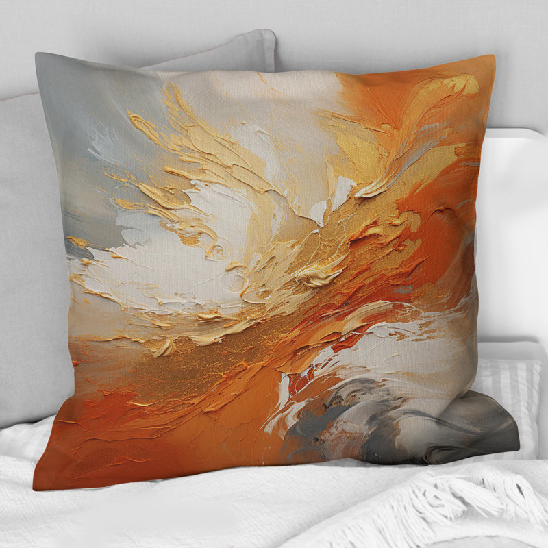 Coussin Golden Golden Surge - Abstract Spirals, 18" x 18"