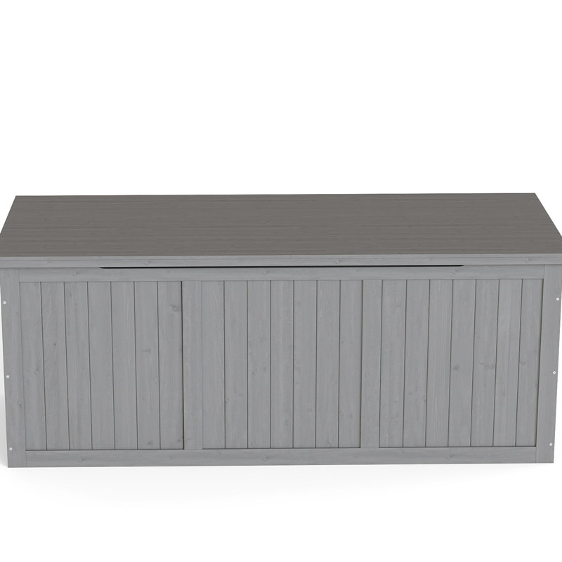 112 Gallon Outdoor Deck Box For Patio, Poolside, Or Garden - Stylish Solid Wood Storage With Dual-Purpose Seat And Table Regions Patio Furniture Cushions, Pool Accessories, Tools , Low Maintenance,
