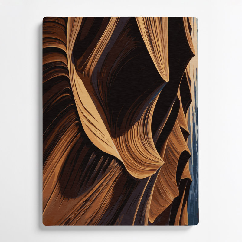 DiagonalStripes Sand Dark Brown Brown Metal Wall Art, 36" H x 24" W