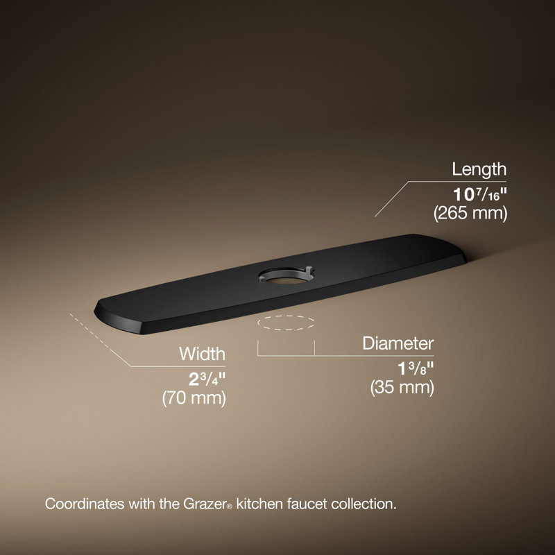 Écusson de robinet de cuisine Graze, Noir mat