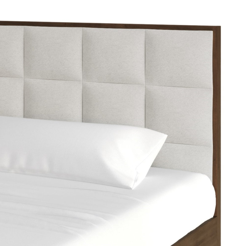 Lit simple en bois manufacturé pour enfants Tashanique, Noyer