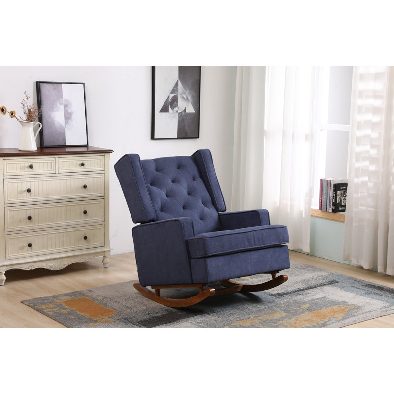 Chaise berçante Abhimanyu, Tissu gris pâle