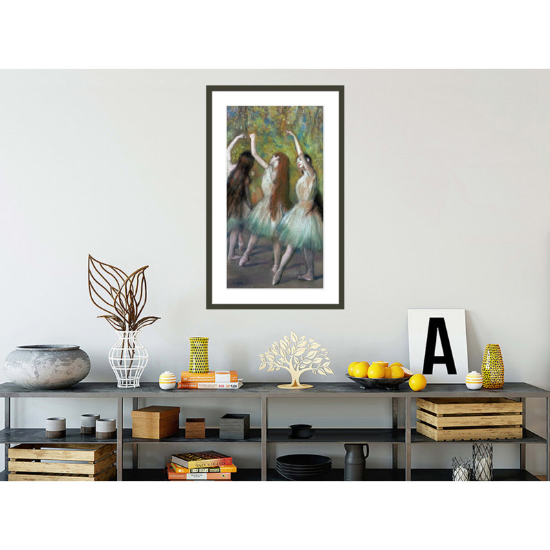 «Green Dancers» par Edgar Degas, impression giclée sur cadre, H 41,5 po x l 25,48 po