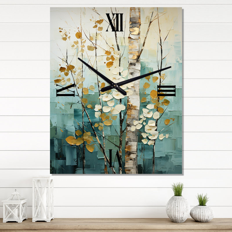 Horloge murale Birch Woods Whispering Winds, H 28 po x l 12 po x P 1 po