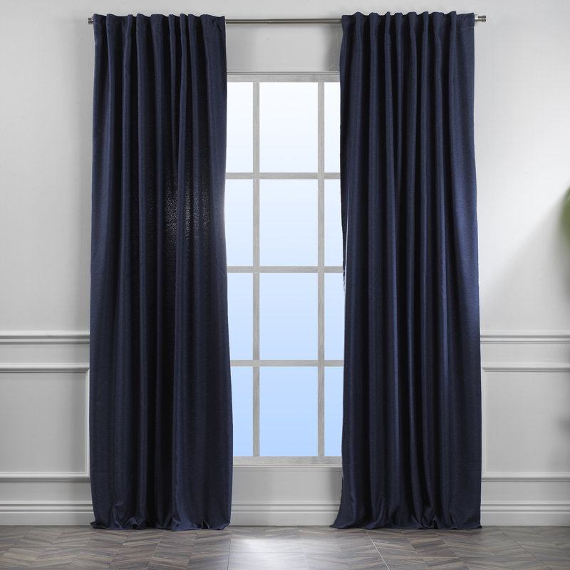 Panneaux de rideaux décoratifs obscurcissants, L 52 po x L 95 po, Bleu marine