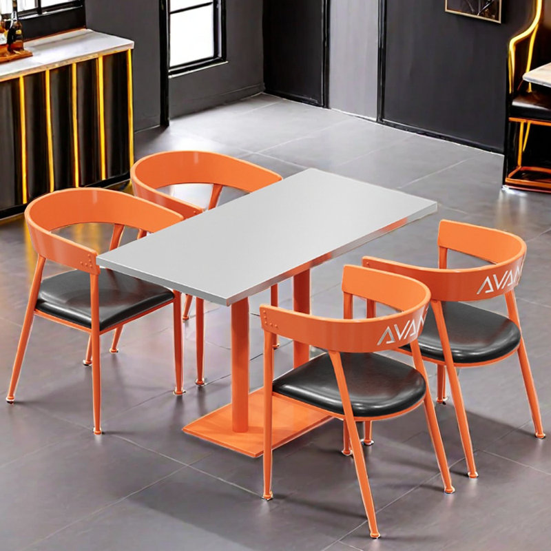 Ensemble de salle à manger 5 pièces, Orange, H 29,6 po x L 47,3 po x l 23,7 po