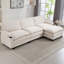 Canapé modulaire en forme de L 113 po 3 + 1 de 113 po - Canapé modulaire en nuage avec repose-pieds, éponge à haute résilience 35D, coussins épais à double couche, porte-gobelets et sacs de rangement pour le salon / appartement-1246435674