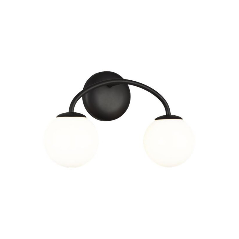 Alain 2-Light Dimmable Vanity Light, Midnight Black