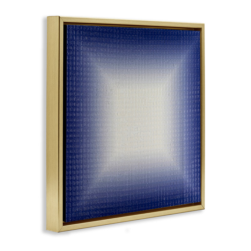 «Blue Ombre Fade» par Michael Willett, Cadre flottant métallique doré, H 25 po x l 25 po