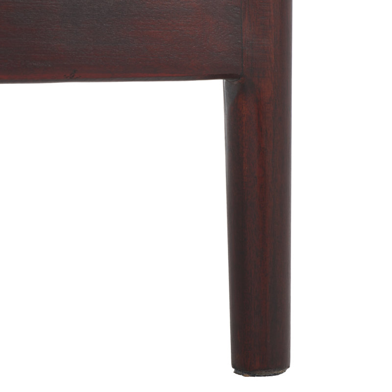 Carneshia Upholstered Solid Wood Counter Stool, Gray/Brown Seat/Brown Frame