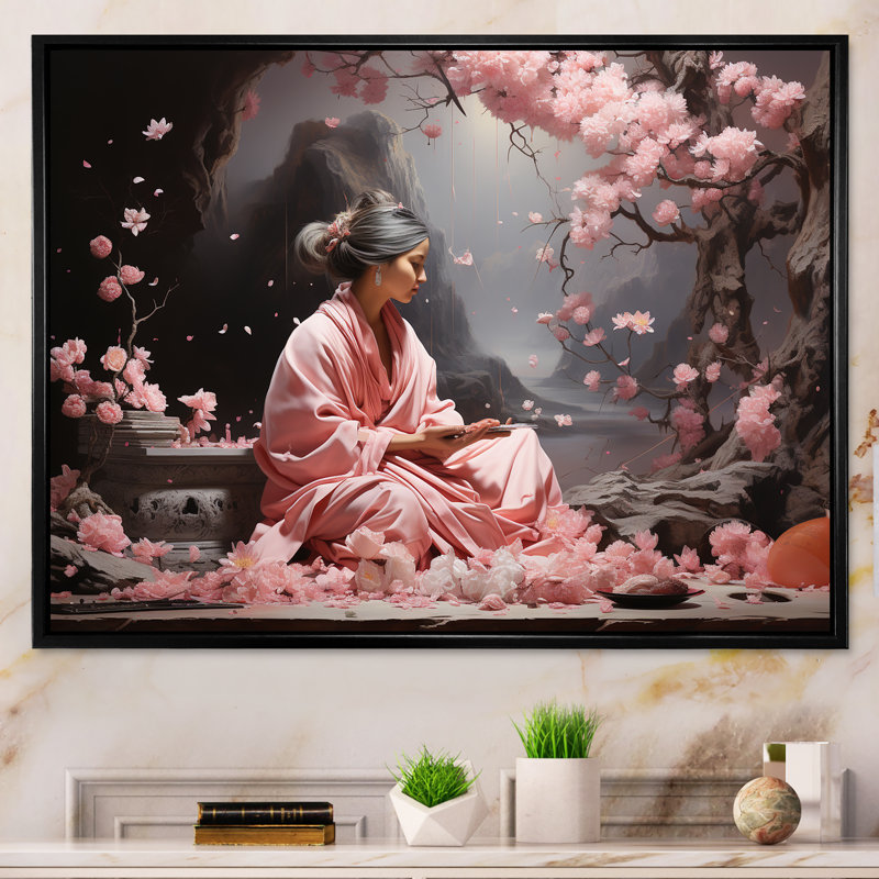 Hindouisme Bhakti Blossom Blush, Cadre photo noir, H 24 po x l 32 po