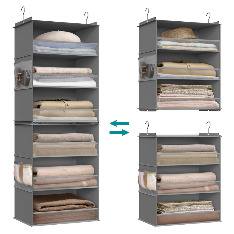 Fabric Hanging Organiser, Grey