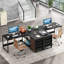 Bureau d'ordinateur en L 59 pouces avec tiroirs et tablettes de rangement (sans la chaise)