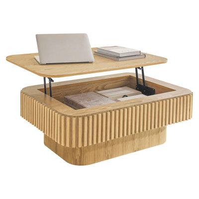 38.6" Lift-Top Coffee Table with Hidden Storage
