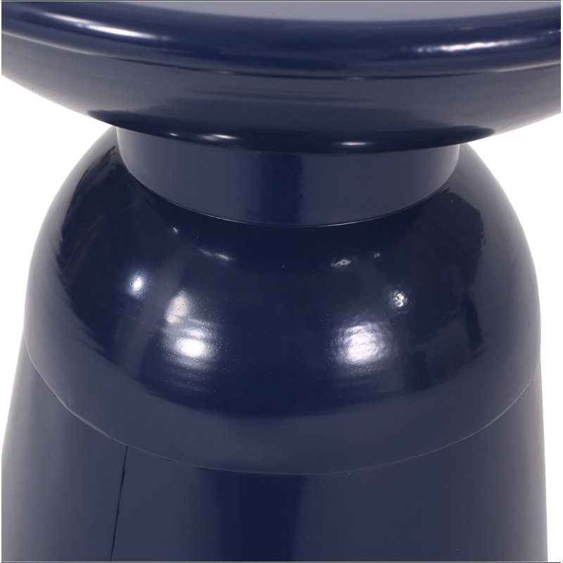 Outdoor Metal End Table -Large, Navy Blue