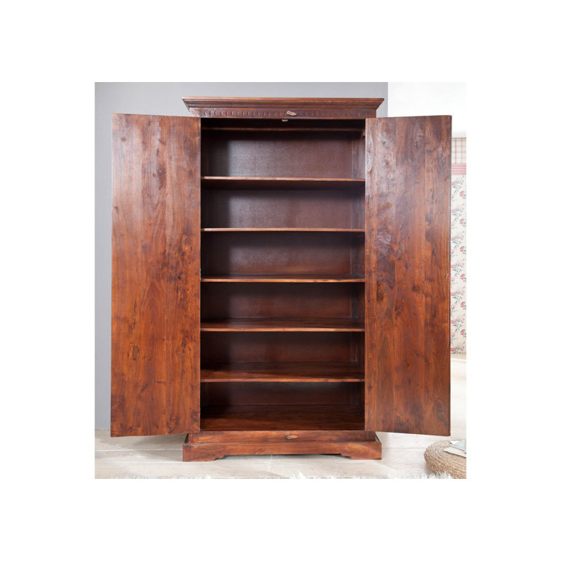 Oxford 2 Door Solid Wood Wardrobe, Nougat