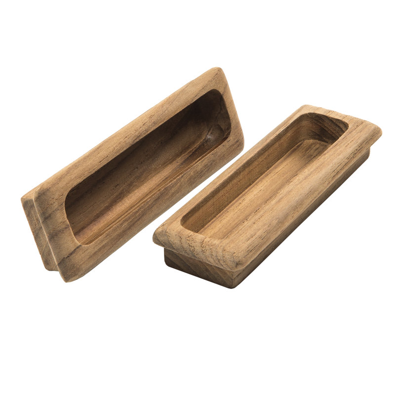 2 Pack Teak Long Rectangular Drawer Pull