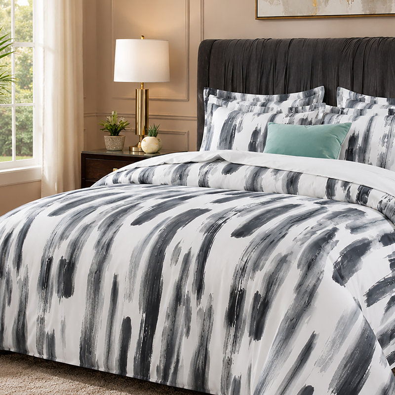 Microfiber Abstract Duvet Cover Set, DOUBLE