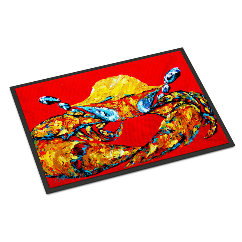 Tapis d'intérieur antidérapant Crab Fat and Sassy, Rectangle 1 pi 6 po x 2 pi 3 po