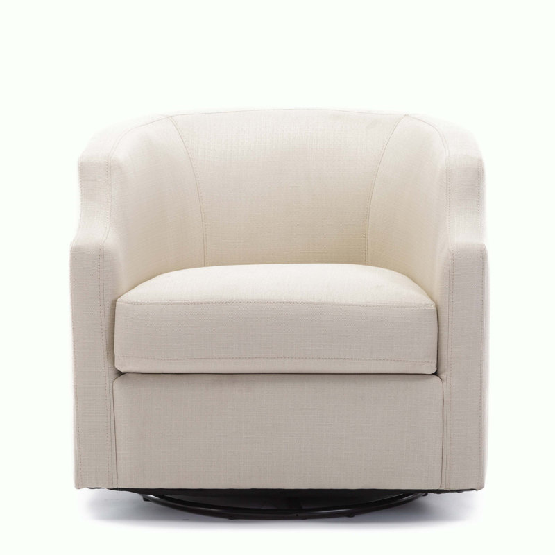 Fauteuil demi-tonneau pivotant, Polyester beige