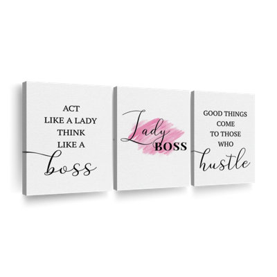 " Lady Boss Inspirational Quote " 3 - Pieces