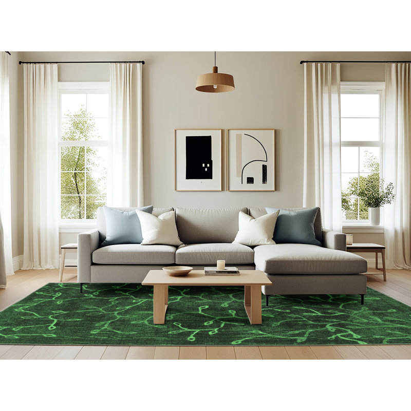 Performance Abstract Indoor Rug, Rectangle 6' x 9'