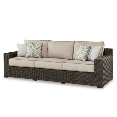 Gwennoline 97.38'' Wide Straight Patio Sofa with Cushions