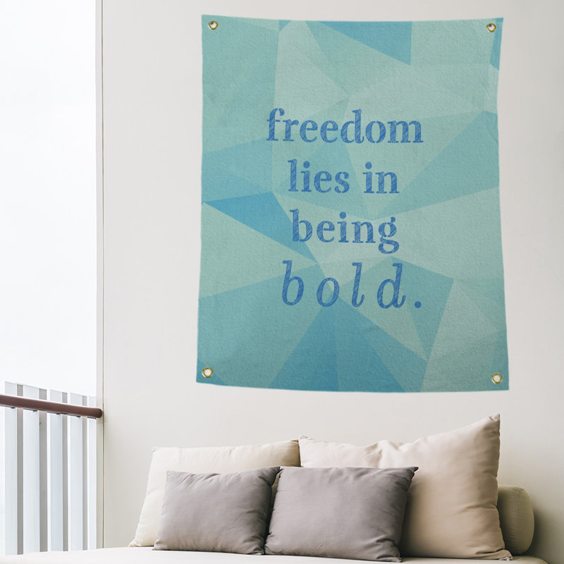Tapisserie en polyester en faux gemme, H 36 po x l 26 po, Bleu zircon
