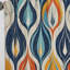 Orange et bleu Botanical Symphony III - Rideau moderne - Velours obscurcissant - 1 panneau-107826400