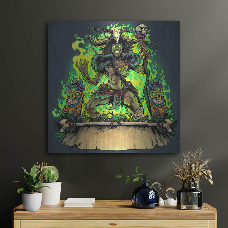 Bungalow Bungalow «Witch Doctor» par Flyland Designs, art mural en métal, H 24 po x l 24 po