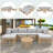 7 Pieces Outdoor Rattan Sectional Sofa Set With Six Individual Seats And A Round Coffee Table And Pillows