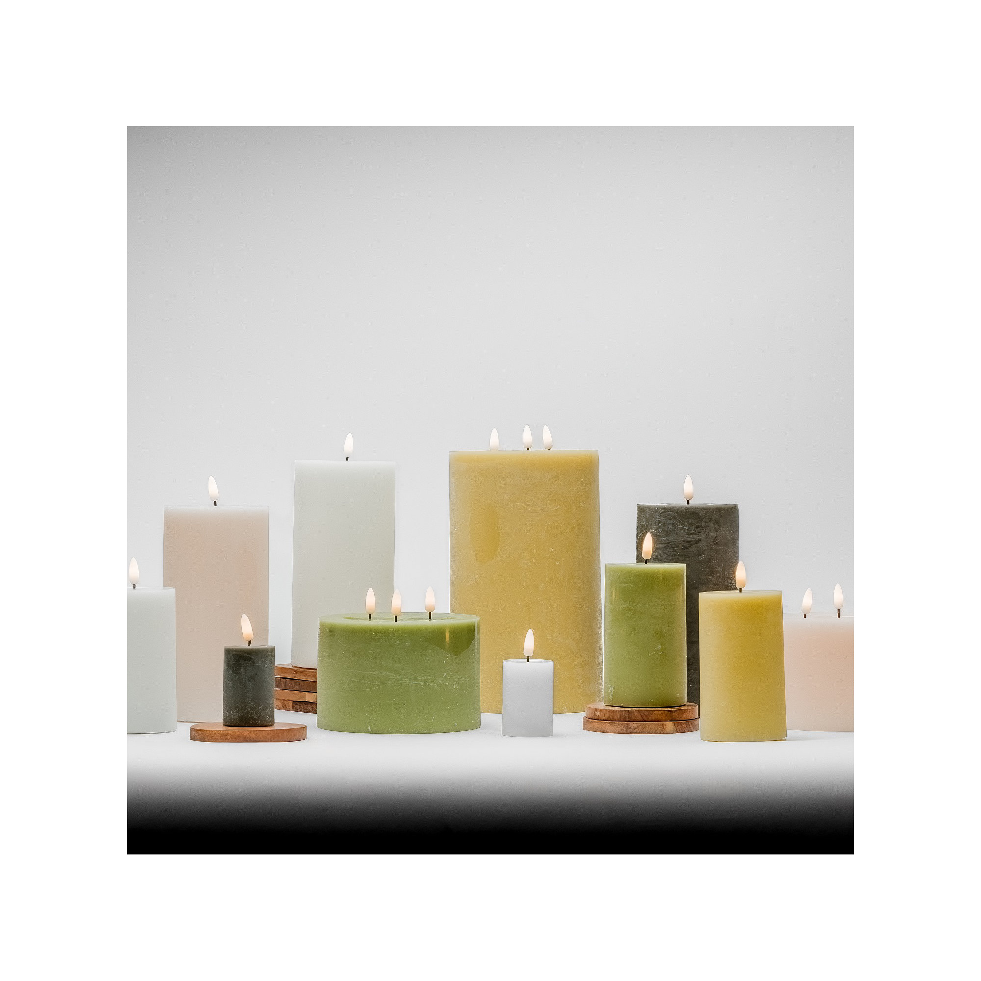 Large Flameless Pillar Candle, Black