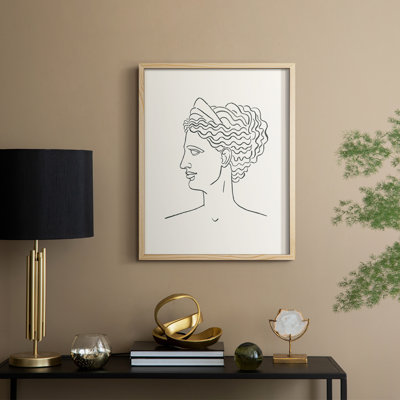 «Greek Busts III», reproduction encadrée - bois massif