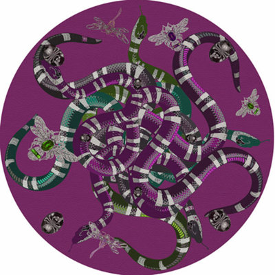 Ouroboros Vegan Leather Round Pebble Placemat