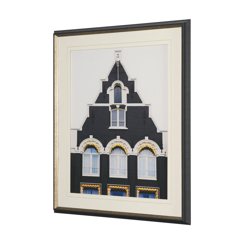 Par Irene Thisocki, reproduction d'art encadrée sous verre, L 26,0 x l 1,5 x H 32,0, Domicile éclairé, Noir